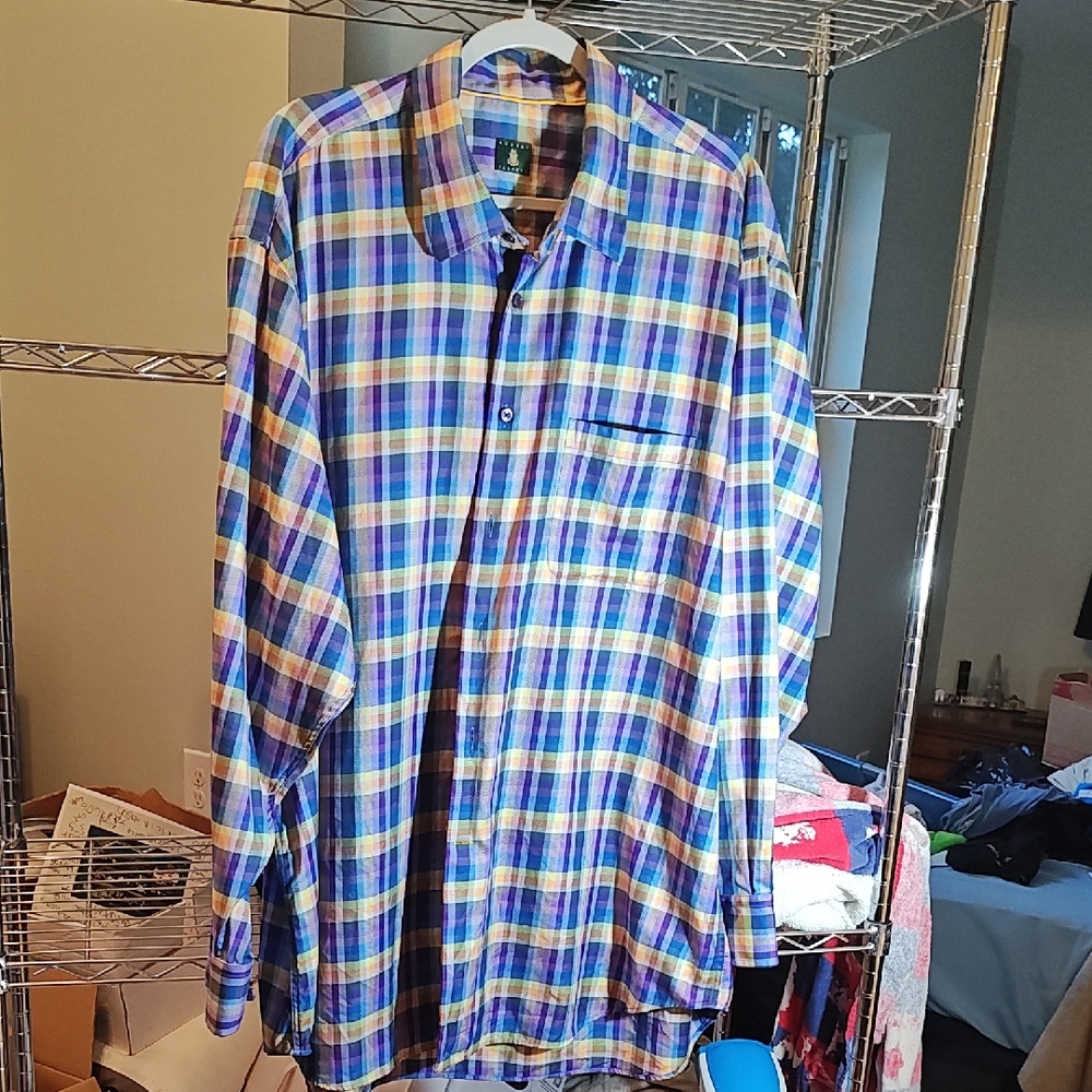 Robert Talbott Vibrant Plaid Button Down Shirt - image 1